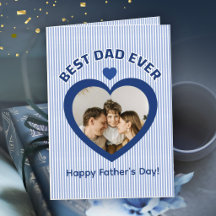 Meilleur Papa Ever Carte Photo à Coeur Modèle Mini