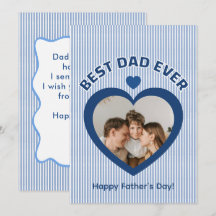 Meilleur Papa Ever Carte Photo à Coeur Modèle Mini