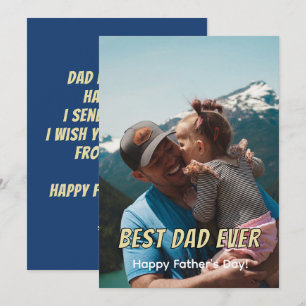 Meilleur Papa Ever Carte Photo Complète Modèle Min