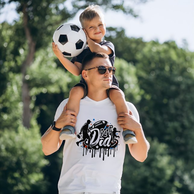 Meilleur papa Football père et fils, t-shirt graff (Créateur téléchargé)