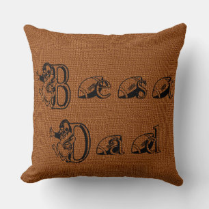 Meilleur papa Football Texte Coussin décoratif