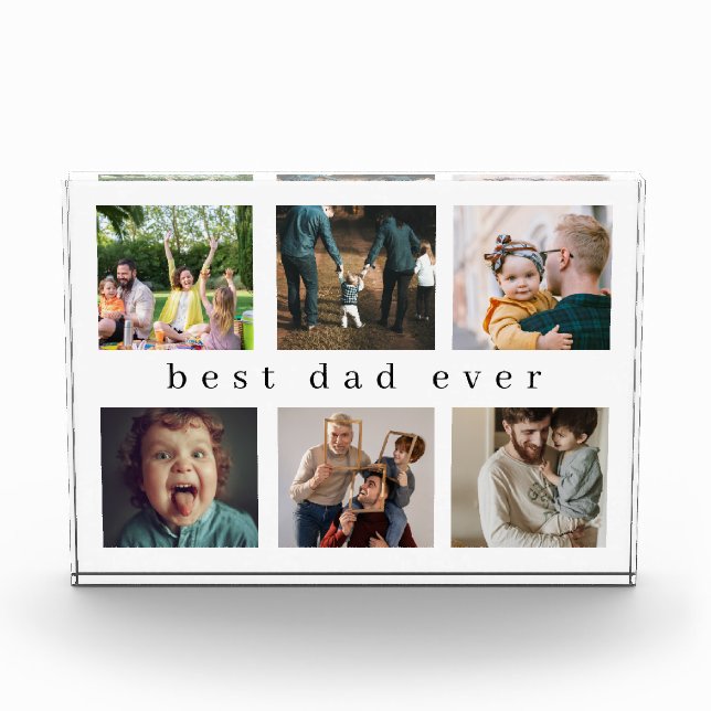 Meilleur papa jamais | Bloc photo Collage moderne (Devant)