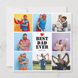 Meilleur papa Jamais Carte Photo Collage Fête des