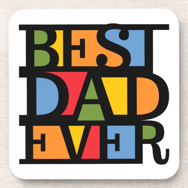 MEILLEUR PAPA JAMAIS dessous de verre (Devant)
