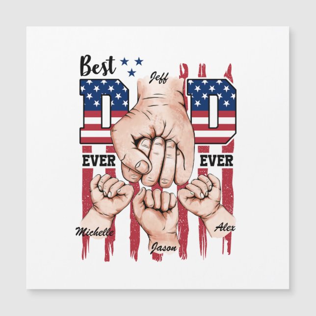 Meilleur Papa Jamais - Fist Bump USA Drapeau - 3 E (Devant)