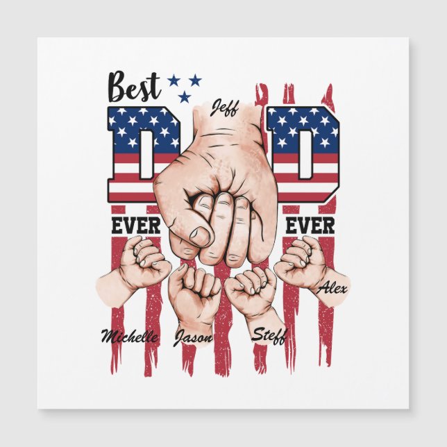 Meilleur papa jamais - Fist Bump USA Drapeau - 4 E (Devant)
