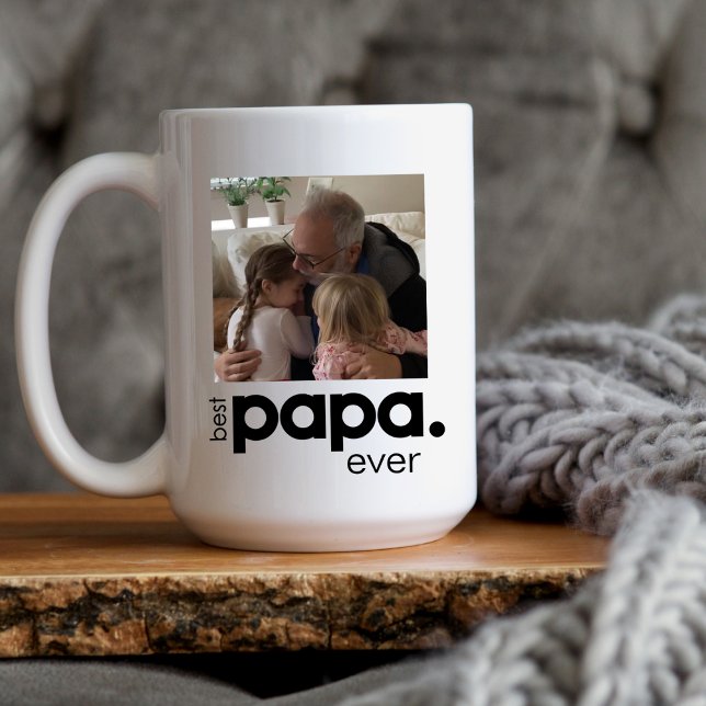 Meilleur Papa Jamais Grand Photo Mug (Créateur téléchargé)