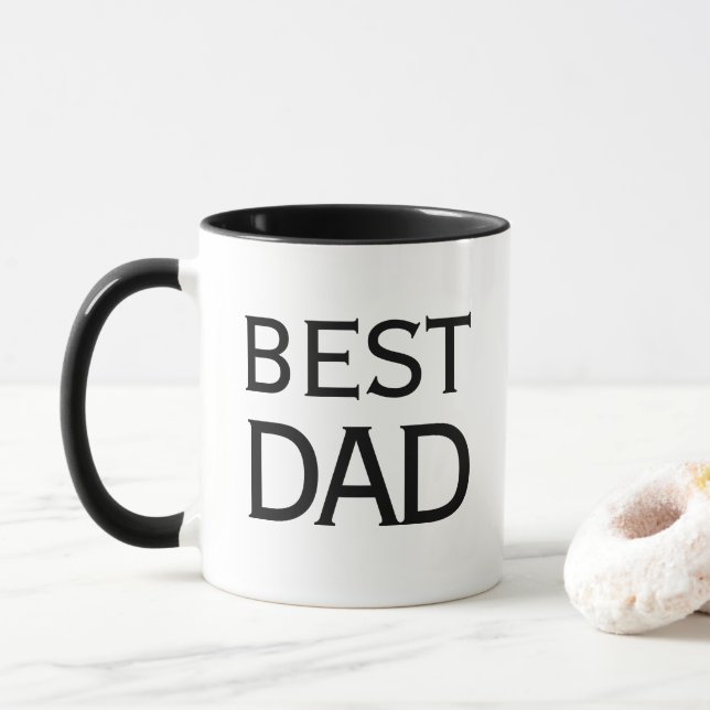 Meilleur Papa Jamais Mug - Cadeau Personnalisé Cof (Avec donut)