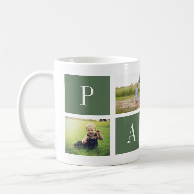 Meilleur Papa Jamais ! Mug Collage personnalisé de (Gauche)