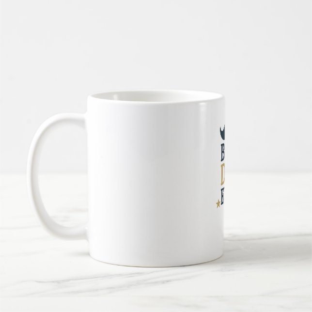 Meilleur papa jamais Mug | Rustic Navy & Gold Coff (Gauche)