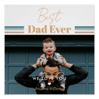 Meilleur papa jamais Nous t'aimons Glossy Poster