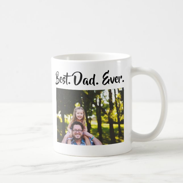 Meilleur Papa Jamais Personnalisé Photo Café Mug (Droite)