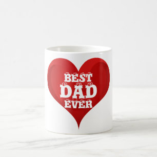 Meilleur Papa Jamais Red Heart Log Mug