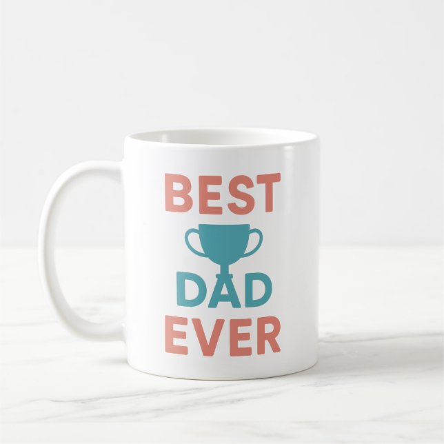 Meilleur papa Jamais Trophée Mug Fête du Père (Gauche)
