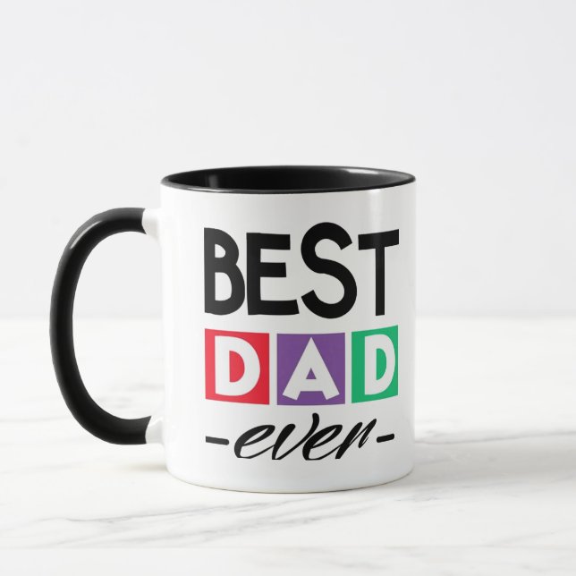 Meilleur papa jamais Typographie Café Mug (Gauche)