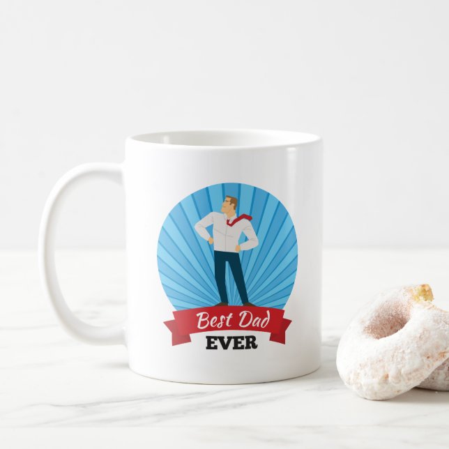 Meilleur papa Joyeux Fête des pères | Café Mug (Avec donut)