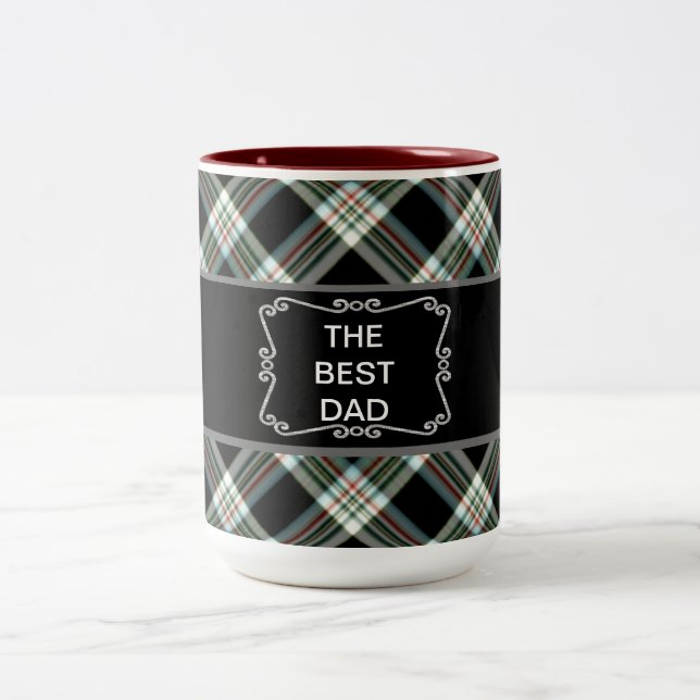 Meilleur Papa Mug Tartan Noir (Centre)