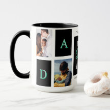 Meilleur Papa Noir Mug Personnalisé avec Photo