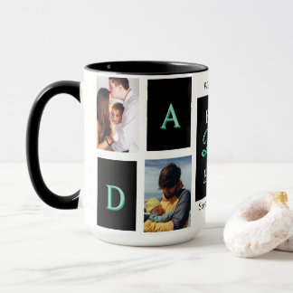 Meilleur Papa Noir Mug Personnalisé avec Photo