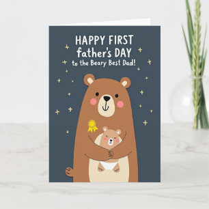 Meilleur Papa Ours Carte de Première Fête des Père
