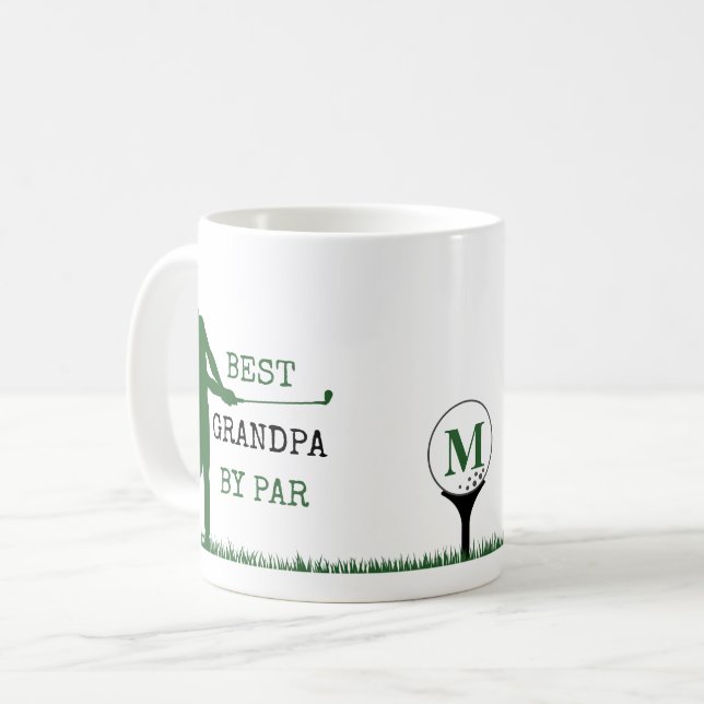 MEILLEUR PAPA PAR PAR Monogramme Golfeur Tasse à C (Devant gauche)