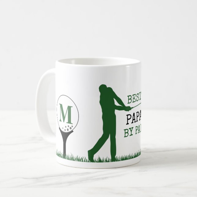 MEILLEUR PAPA PAR PAR Monogramme Golfeur Tasse à c (Devant gauche)