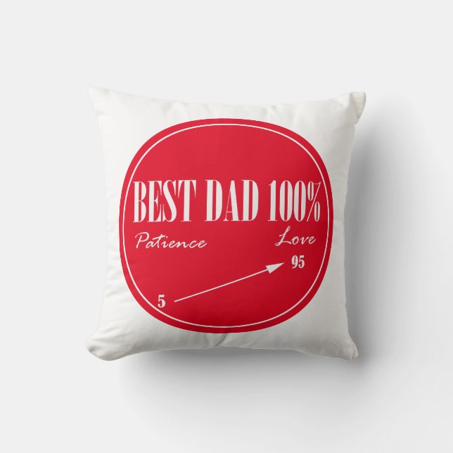 Meilleur Papa Patience Amour Flèche Coussin Jeu Or (Recto)
