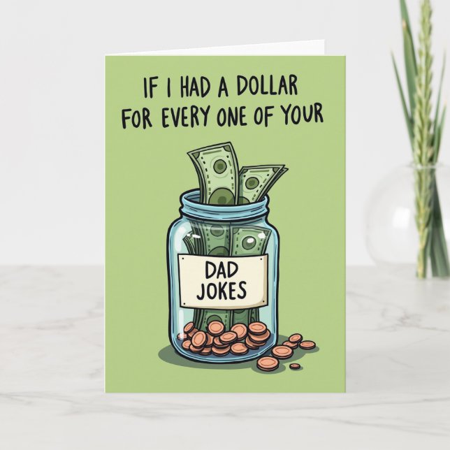 Meilleur Papa Pot à Argent Drôle de Carte (Devant)
