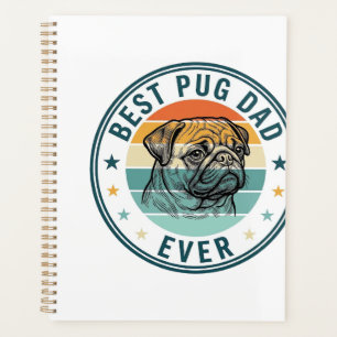 Meilleur Papa Pug Ever Vintage Gravure T-Shirt Chi