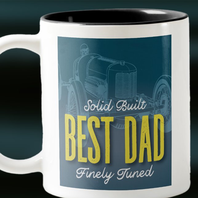 Meilleur Papa Racing Solid Construite voiture Mug (Créateur téléchargé)