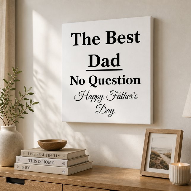 Meilleur Papa Sans Question Toile Murale (Minimalist Father’s Day Canvas Wall Art)