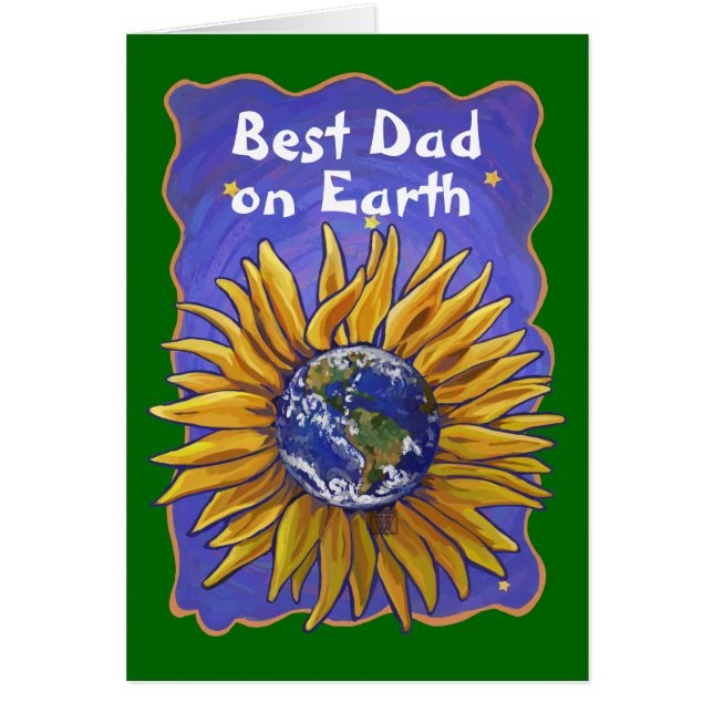 Meilleur papa sur Terre, Sunflower Earth Carte de  (Devant)