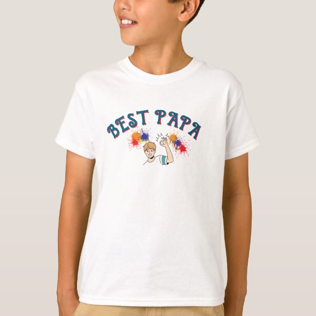 Meilleur Papa" T-Shirt pour enfants - Joli design  (Devant)
