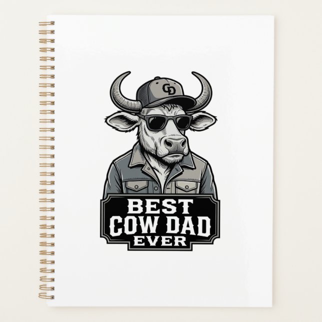 Meilleur papa vache jamais design de gravure vinta (Devant)