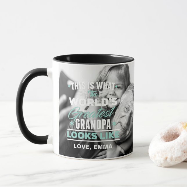 Meilleur Papi du Monde | Mug Collage Photo (Avec donut)