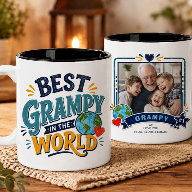 Meilleur Papi du Monde Mug Photo (Créateur téléchargé)