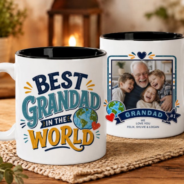 Meilleur Papy du Monde Mug Photo (Créateur téléchargé)