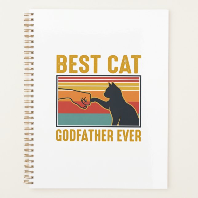Meilleur Parrain de Chat Vintage Conception de Vec (Devant)