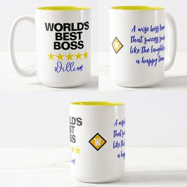 Meilleur Patron du Monde (Nom et Humour) Mug de Bu (Humorous office gifts
)