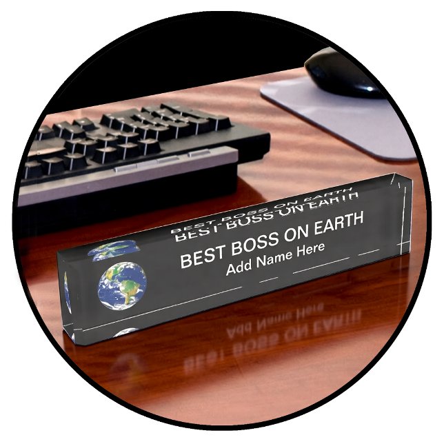 Meilleur Patron du Monde Plaque de Nom de Bureau P (Créateur téléchargé)