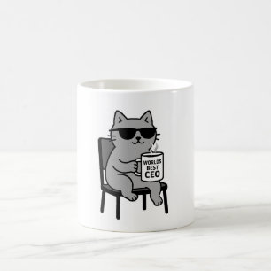 Meilleur PDG du monde - Mug de chats gris Smug