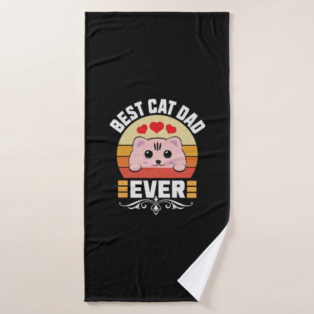 Meilleur père de chat jamais (Serviette de bain)