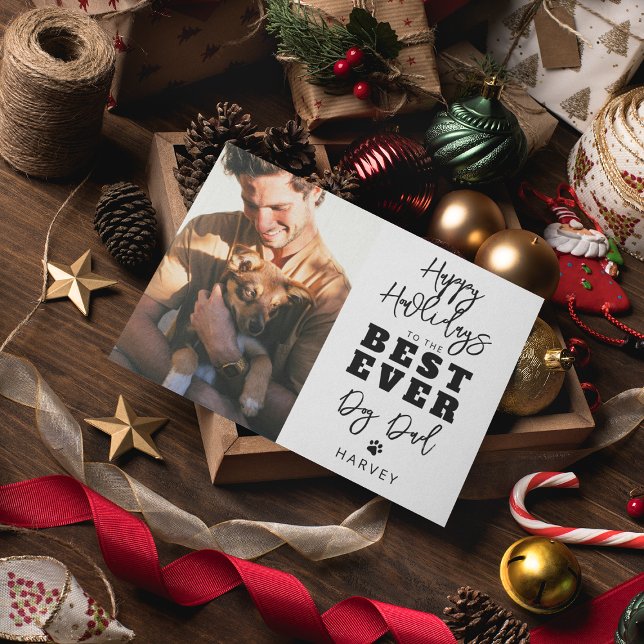 Meilleur père de chien | Carte de vacances photo (Créateur téléchargé)