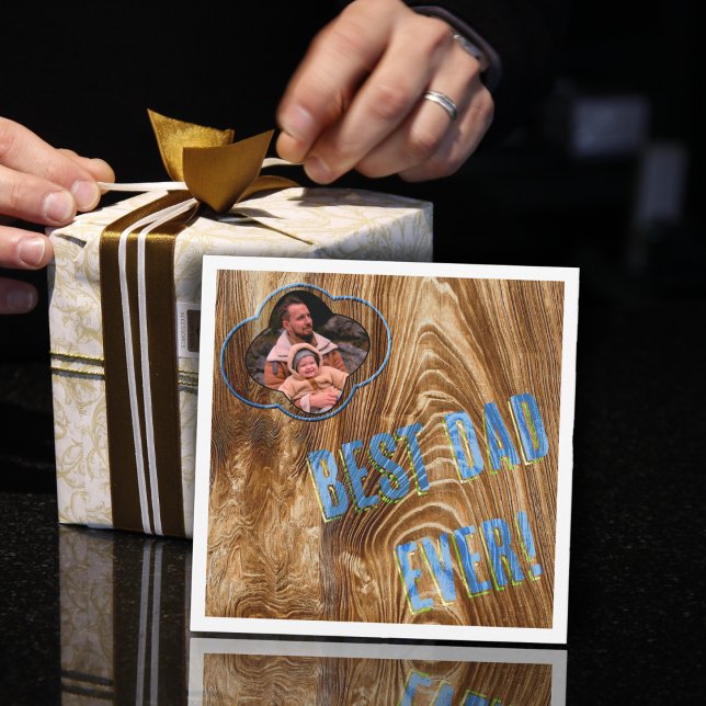 Meilleur père jamais peint sur bois - carte photo (Créateur téléchargé)