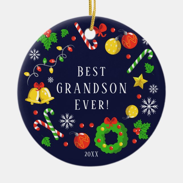 Meilleur Petit-Fils de Noël Ornement (Devant)
