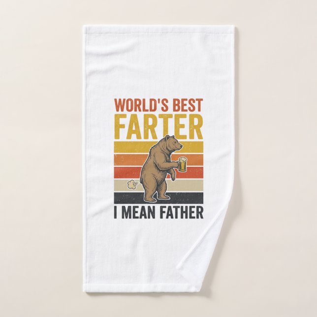 Meilleur Pétomane Drôle Papa Ours du Monde (Serviette à main)