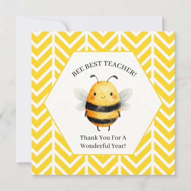 Meilleur professeur abeille Invitation de classe | (Devant)