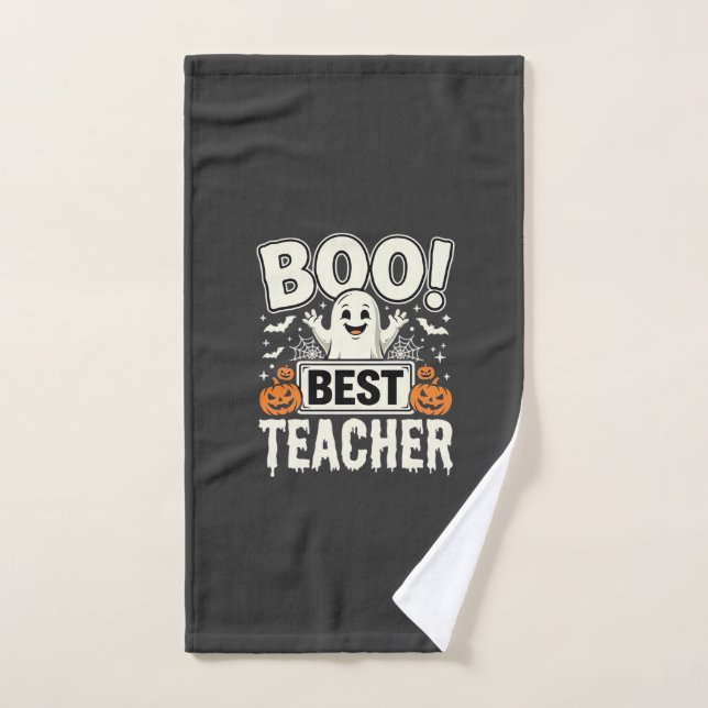 Meilleur professeur Halloween fantôme Design_1 (Serviette à main)