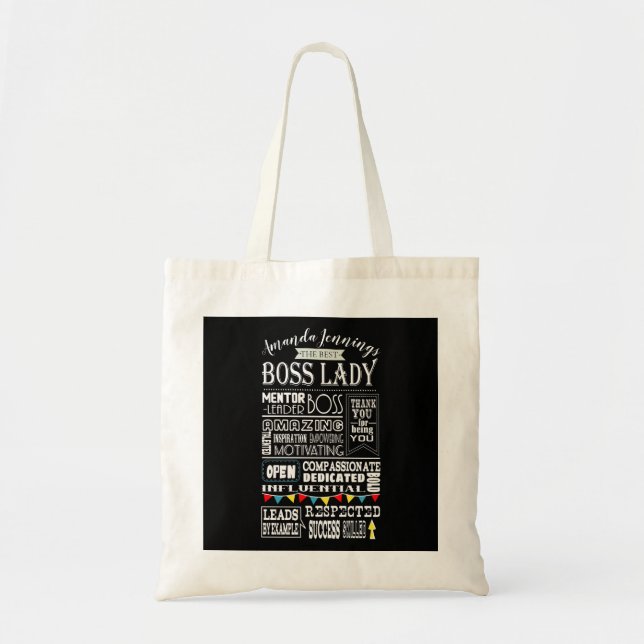 Meilleur sac de patronne, personnalisable avec nom (Devant)