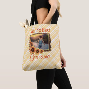 Meilleur Sac fourre-tout Plaid Et Fleurs De Soleil
